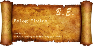 Balog Elvira névjegykártya